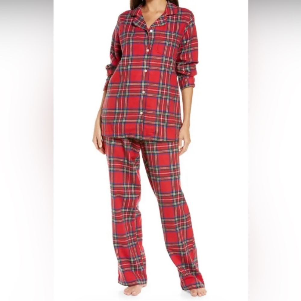 L.L. Bean Scotch Plaid Royal Stewart Tartan Cotton Flannel Pajamas